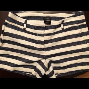 Blue and white striped shorts